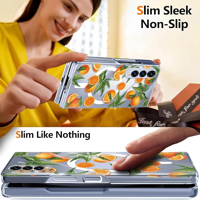 for Galaxy Z Fold4 CaseBuilt-in Magnet CircleWireless Charging | Military-Grade Shockproof case Cover for Samsung Galaxy Z Fold4Anagallis