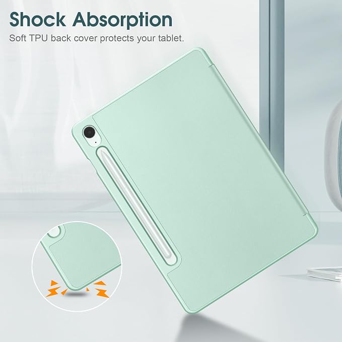 Fintie Slim TPU Case for Samsung Galaxy Tab S10 Lite/S10 FE/S9 FE 5G 10.9 | Tri-Fold Viewing Stand Full Protection S Pen Holder Auto Sleep Wake Black