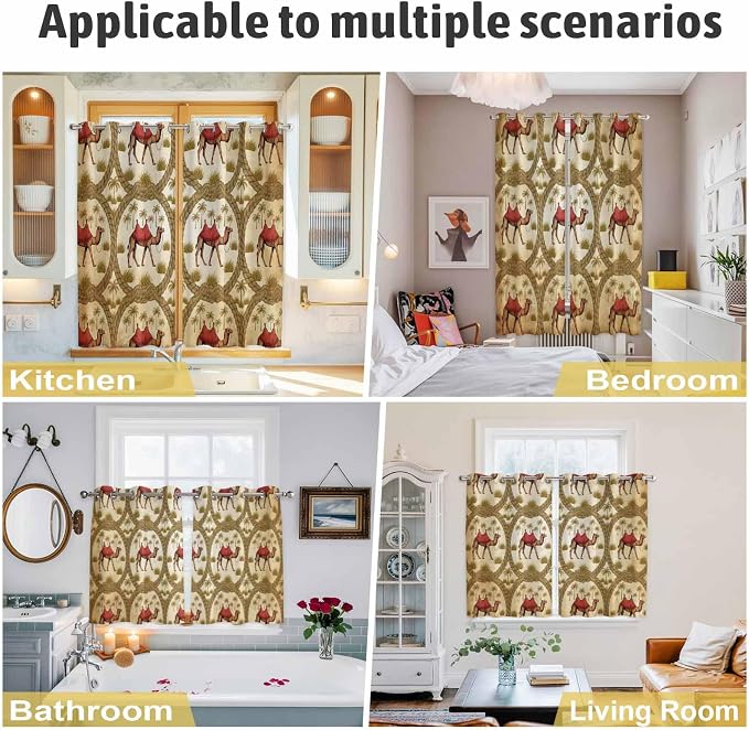 2 Panel Kitchen Cafe Curtains, Window Decor Tier Curtains
