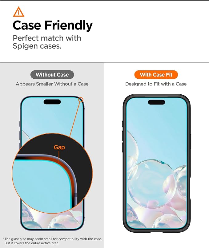 Spigen AlignMaster S Tempered Glass Screen Protector Guard for iPhone 17 Pro [2 Pack] | Easy installation 9H hardness crystal clarity anti-fingerprint touch sensitivity case friendly screen prot
