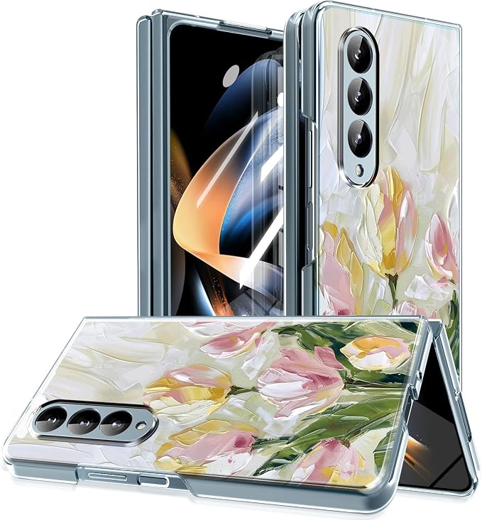 for Galaxy Z Fold4 CaseBuilt-in Magnet CircleWireless Charging | Military-Grade Shockproof case Cover for Samsung Galaxy Z Fold4Anagallis