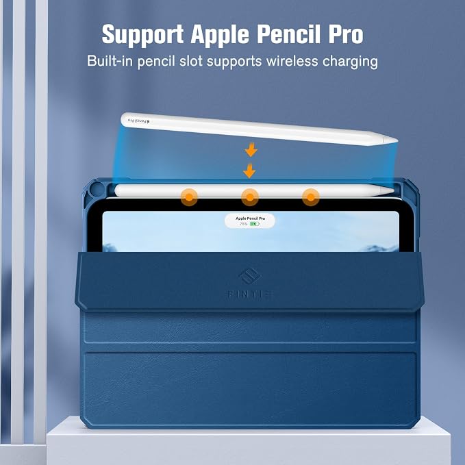 Fintie Clear Case for iPad mini 7th Generation (A17 Pro) / mini 6 8.3 | Slim Hybrid Shockproof Hard PC Back Cover Pencil Holder Viewing &amp Typing Angles Auto Sleep/Wake Black