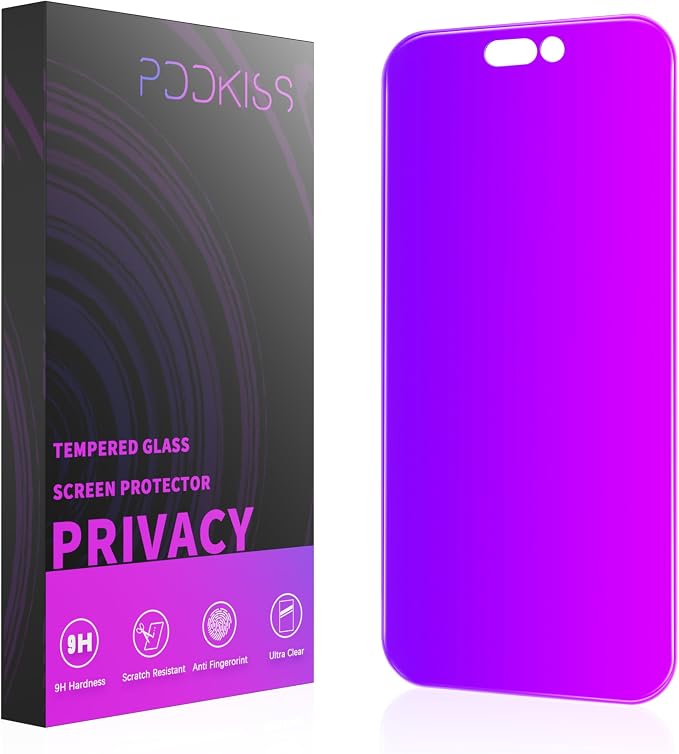 PDDKISS Compatible for iPhone 12/12 Pro Privacy Screen Protector | Pink Gradient Anti Spy Anti Blue Light HD 6.1 Inch Tempered Glass Easy Installation