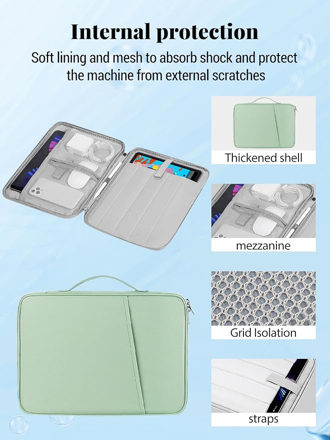 for XPPen Magic Drawing Pad 12.2 Inch Tablet Sleeve Carrying Case with Handle Water-Resistant Double-Layer Design Black