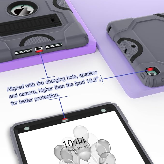 ZoneFoker for iPad 9th Generation Case iPad 8th 7th Generation Case iPad 10.2 Inch 2021/2020/2019 Case Heavy Duty Rugged Shockproof Protective Cover with Kickstand Black