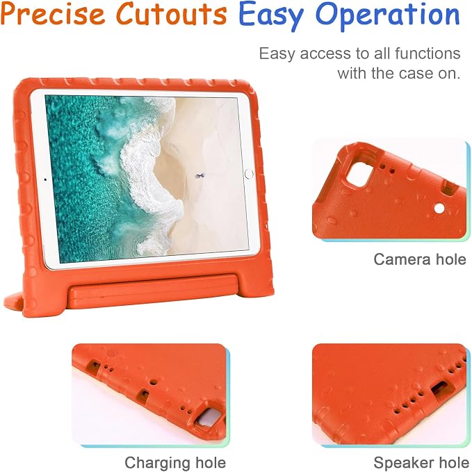 Kids Case for iPad Pro 11 M5/M4 &amp iPad Air 11 (2026/2025/2024) Shockproof Case with Pencil Holder Techcircle Light EVA Foam Handle Stand Bumper Protective Child Friendly Drop Proof Cover Black