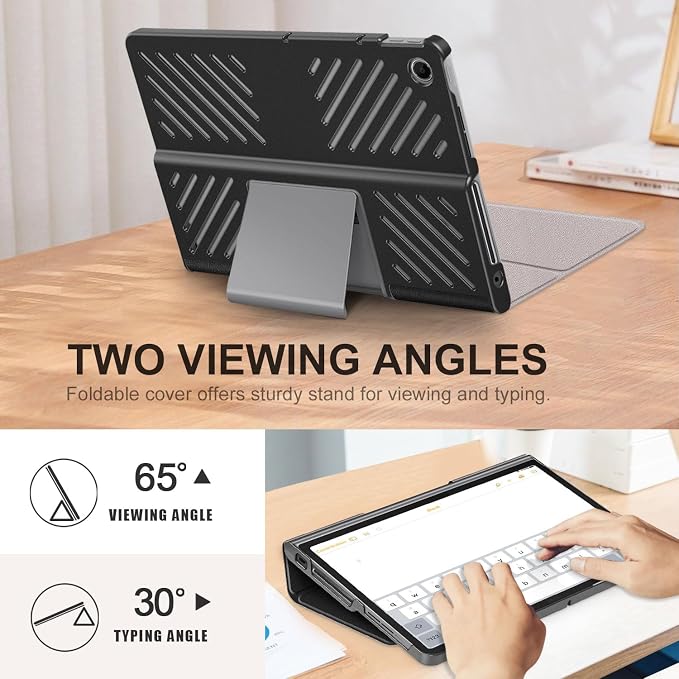 Case Compatible with Lenovo Tab Plus Tablet 2024 Folio Case for Lenovo Tab Plus 11.5 inch (TB351FU) Hard Shell Smart CoverBlack