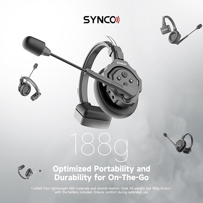 SYNCO XTALK X2 Wireless Headset Intercom System 2.4GHz 400 Meters Noise Cancellation Communication Headset for 2 Persons Live Streaming Movie Shoot Team Communication