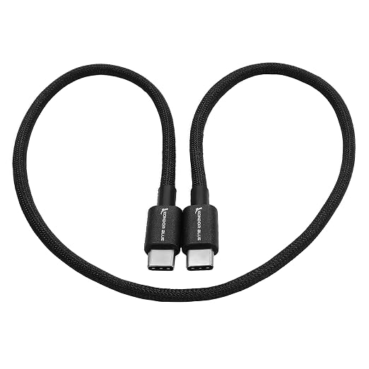 KONDOR BLUE | 10 Inch USB-C Cable for DJI LiDAR Focus System | Reliable Communication Cable for Compatible LiDAR Workflows | Black
