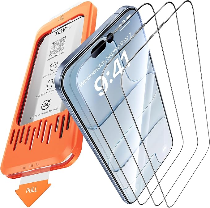 3-Pack for iPhone 16 Plus/15 Plus Screen Protector Privacy 9H+ Tempered Glass Scratch &amp Drop Resistant Smooth &amp Clear Easy Installation Full Coverage