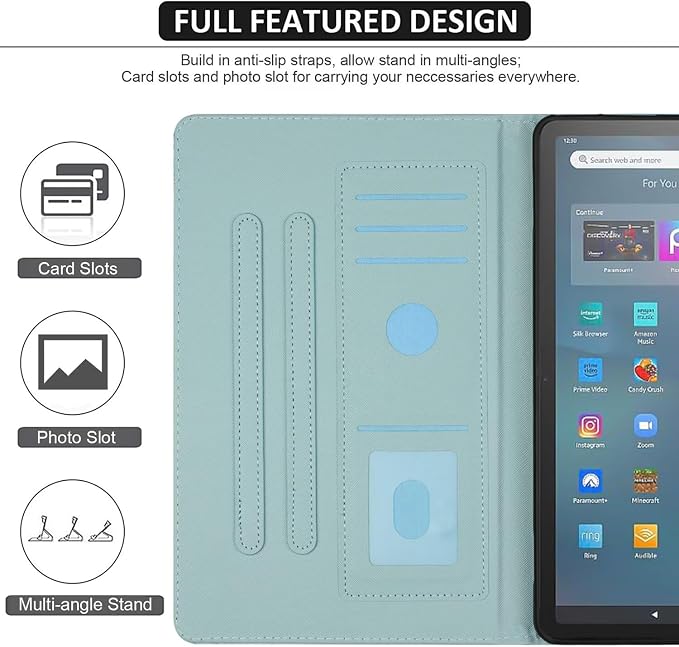 Fancity for Amazon Kindle Fire Max 11 Case 13th Generation 11 2023 Release | Soft PU &amp TPU Leather Protective Stand Cover Case for Fire Max 11 with Smart Auto Wake/Sleep Pencil Holder Beach