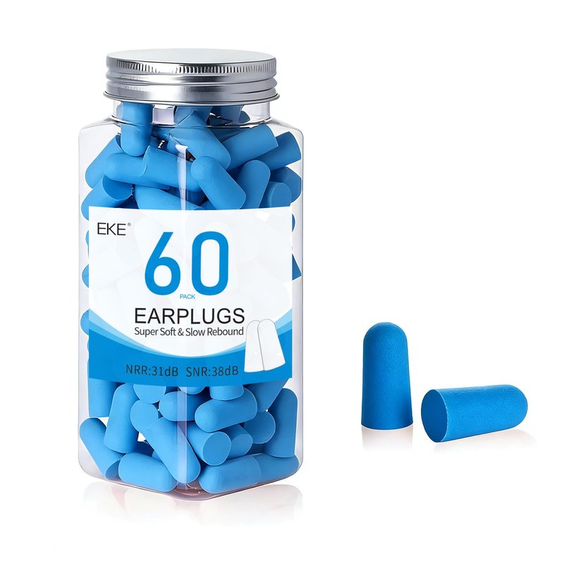 38dB High SNR Noise Cancelling Soft Foam Earplugs, 60 Pairs Yellow Comfort Ear Plugs for Sleeping, Snoring, Shooting, Work & Loud Sound Reduction