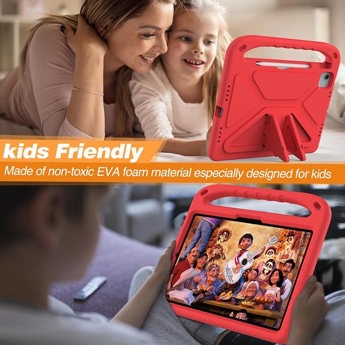 Dteck Kids Case for iPad 10.2 - Shockproof Rugged EVA Handle Stand Child Proof Case for iPad 9/8/7 Generation Black