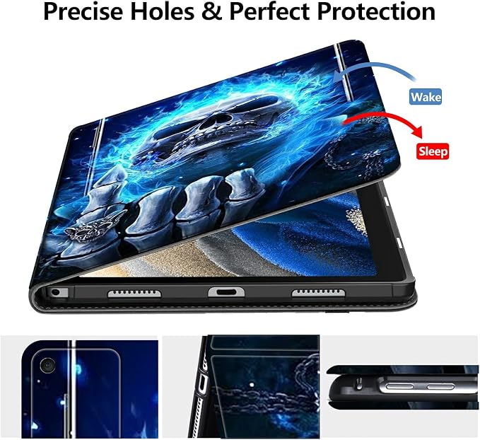 Case for Fire 7 Tablet &amp Fire 7 Kids (12th Gen 2022 Release) - Slim PU Leather Protective Smart Cover with Auto Sleep/Wake &amp Multi-Angle StandBlue Dandelion