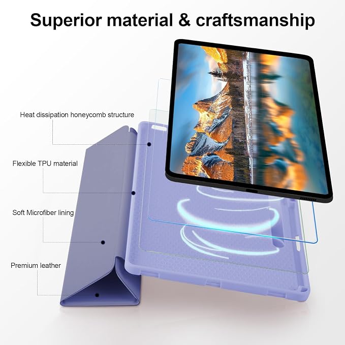 Case for Samsung Galaxy Tab S8 Plus 2022 / S7 FE 2021 / S7 Plus 2020 12.4 Case with S Pen Holder Dual Slim Folio Stand Protective Tablet Cover Multi-Angle Viewing Auto Wake/Sleep(Black)