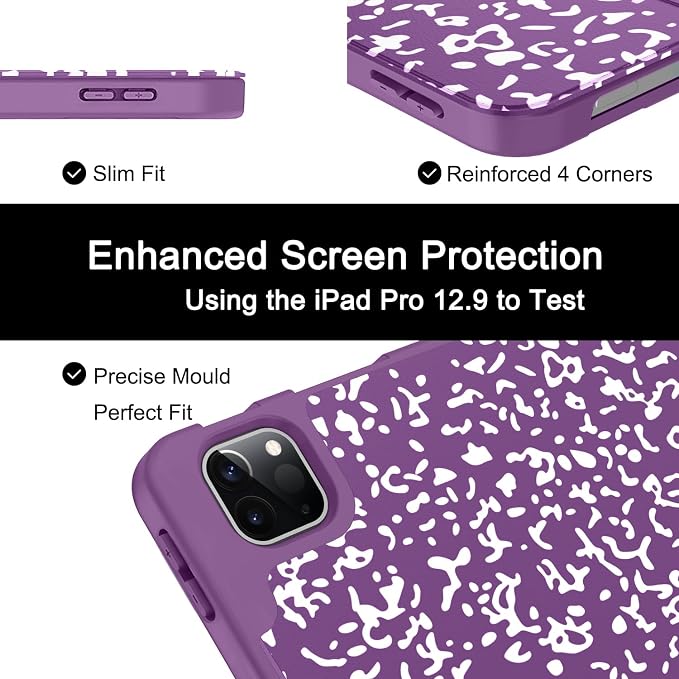 Soke Case for iPad Air 13 Inch (M4/M3/M22026-2024) iPad Pro 12.9 6th/5th Generation with Pencil Holder(2021 2022 Release)-[Apple Pencil Charging + Auto Wake/Sleep] Soft Back Cover Book Black