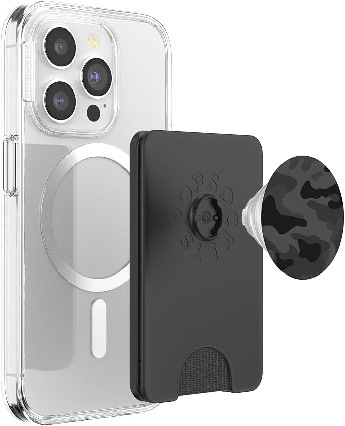 Cute Black Camo Pattern darck Grey Design for Boys Girls PopSockets Adhesive PopGrip