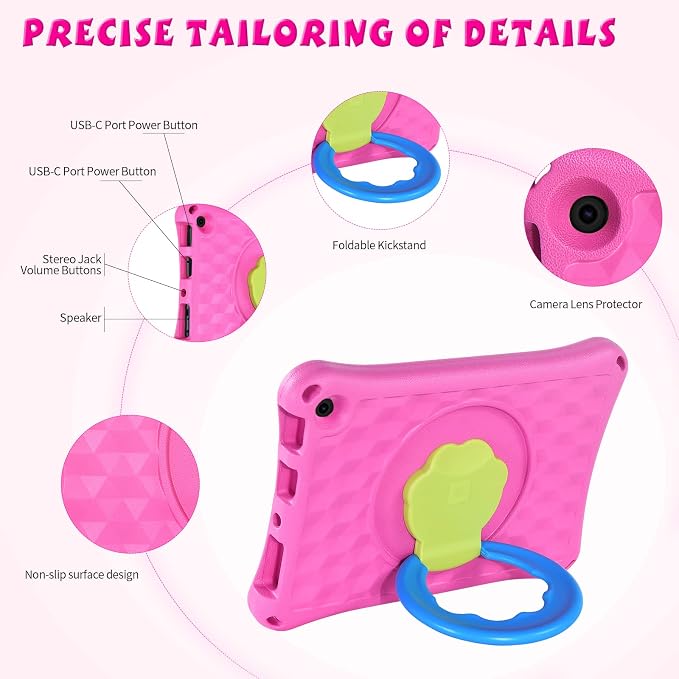 All-New Fire HD 10 Tablet Case for Kids(2023 Release)Incompatible with iPad SamsungLight Weight Shock Proof Handle Friendly 360 Rotating Grip Stand Kid-Proof Case (Green)