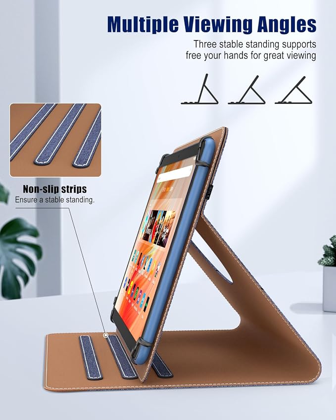 TiMOVO Universal Rotating Case for 11 Inch Tablet Black | 360 Degree Rotating Stand Pen Pocket 9 10 10.1 Inch Android Touchscreen Compatible