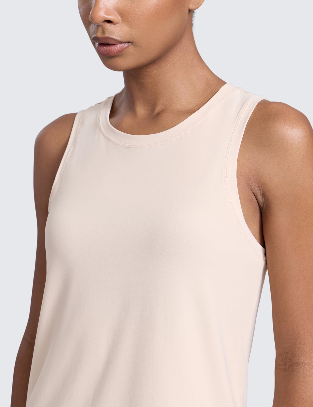 CRZ YOGA Cloudweight Open Back Tank Top White Opal Medium