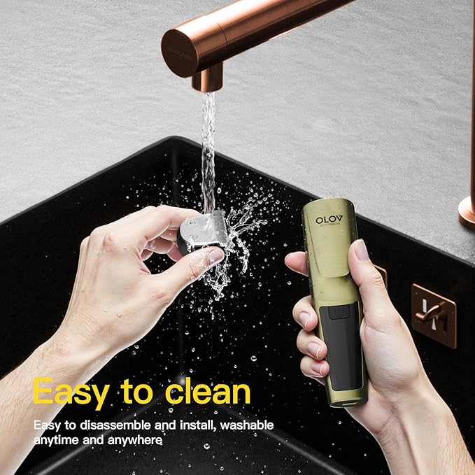 OLOV CYBER Beard Trimmer for Men, 17-in-1 Mens Grooming Kit with 6 Trimmer Heads, Cordless Hair Clippers Rechargeable with Charging Dock, IPX7 Waterproof Wet Dry Use for Body Face Nose & Mustache