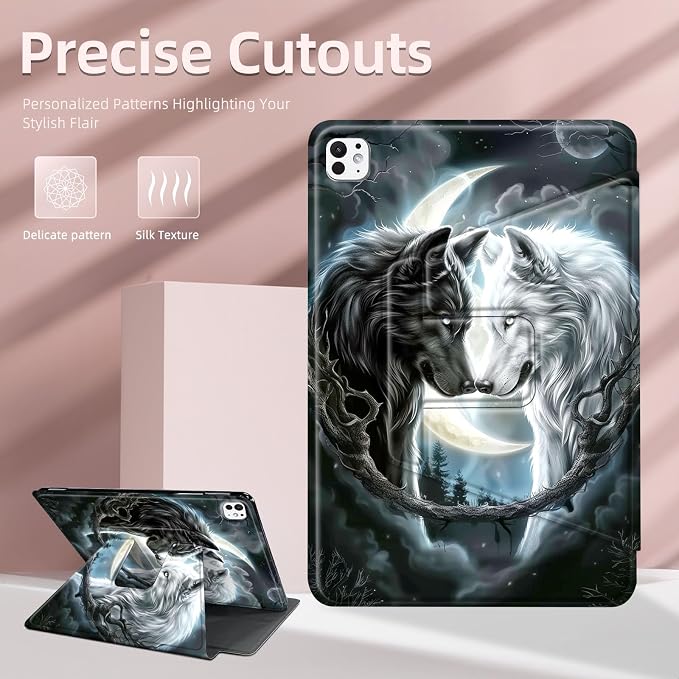 for iPad 10th Generation Case 360 Degree Rotating Stand Cover Multi Angle Viewing Auto Sleep/Wake American Flag Eagle Leather Case for iPad (A16) 11th Generation 11 Inch 2025