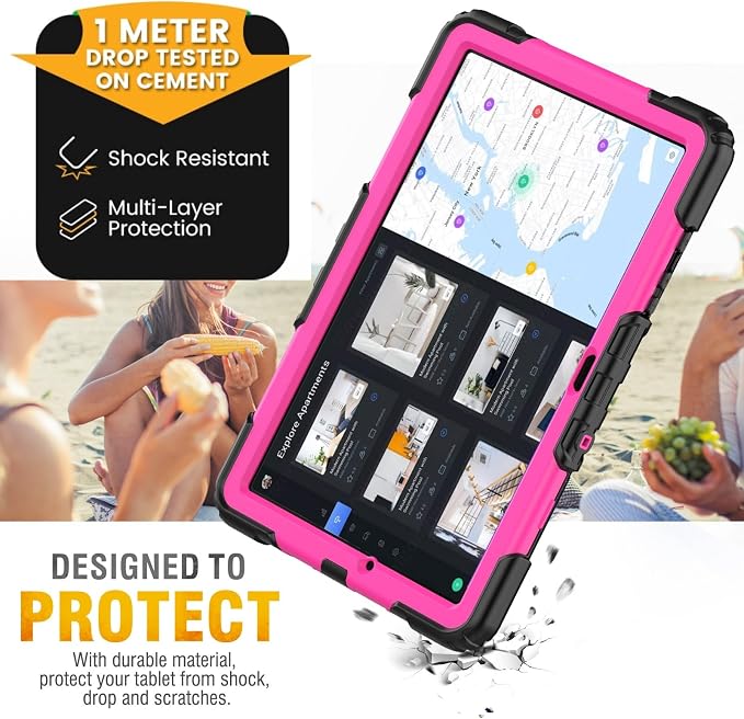 HXCASEAC Case for Samsung Galaxy Tab S6 Lite 10.4 inch Protective with Screen Protector/Hand Strap/S Pen Holder Shockproof S6 Lite Tablet Case 2024/2022/2020 SM-P610 SM-P613 SM-P620 - Black