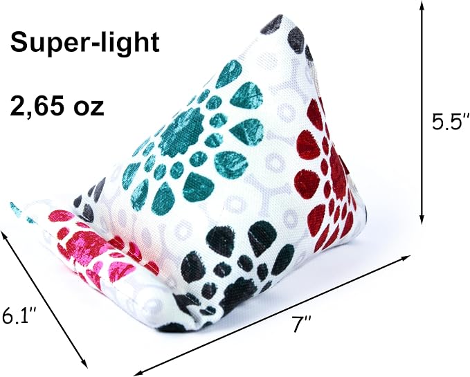 Handmade Phone Pillow Holder - The Wedge Mobile Device Stand - Fabric Phone Stand for All iPhones All Smartphones! 7 x 6.1 x 5.5 Inches (ABC)