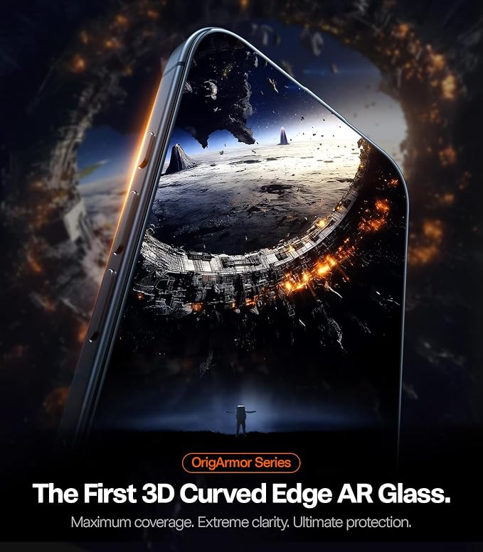 TORRAS OrigArmor for iPhone 17 Pro Screen Protector [100% Anti Reflection][3D Full Coverage Fit] Military-Grade Shatterproof 9H+ Tempered Glass Anti-Scratch Screen Protector 17 Pro 6.3 1-Pack