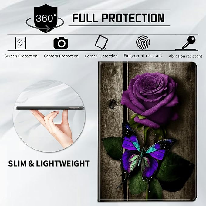 Case for Samsung Galaxy Tab A9 Plus 2023/A11 Plus 2025 11 inch Lightweight Protective PU Leather Smart Stand Cover with Auto Wake Sleep Tablet Case Cover - American Flag &amp Fish