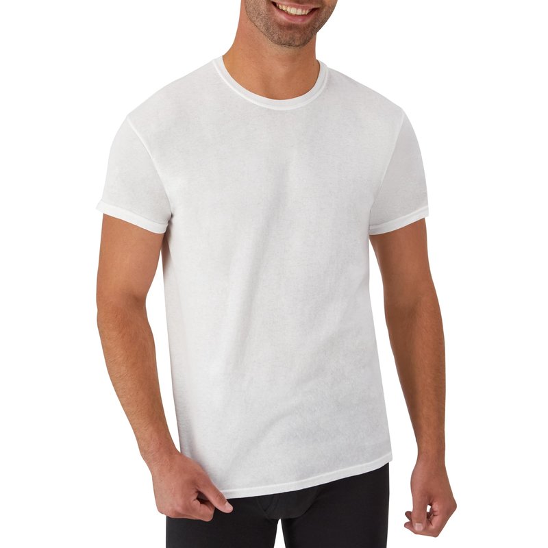 Hanes Mens Undershirt Packs, Stay-tucked Soft Cotton Best For Men, White/Black/Asstd Multipacks Base Layer, White - 6 Pack, X-Large US