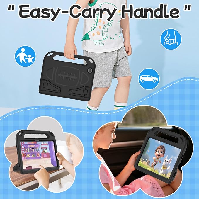 BMOUO Kids Case for Samsung Galaxy Tab A11+ Plus 11” 2026/A9+ Plus 2023 11 inch Tablet with Screen Protector Shockproof Lightweight Stand Handle Galaxy Tab A11 Plus/A9 Plus Case for Kids Black