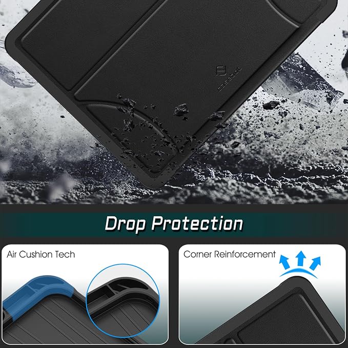 Fintie Magnetic Stand Case for iPad Pro 13-inch (M5) 2025 / (M4) 2024 - Multiple Angles Shockproof Rugged Soft TPU Cover with Pencil Holder Auto Sleep/Wake Black