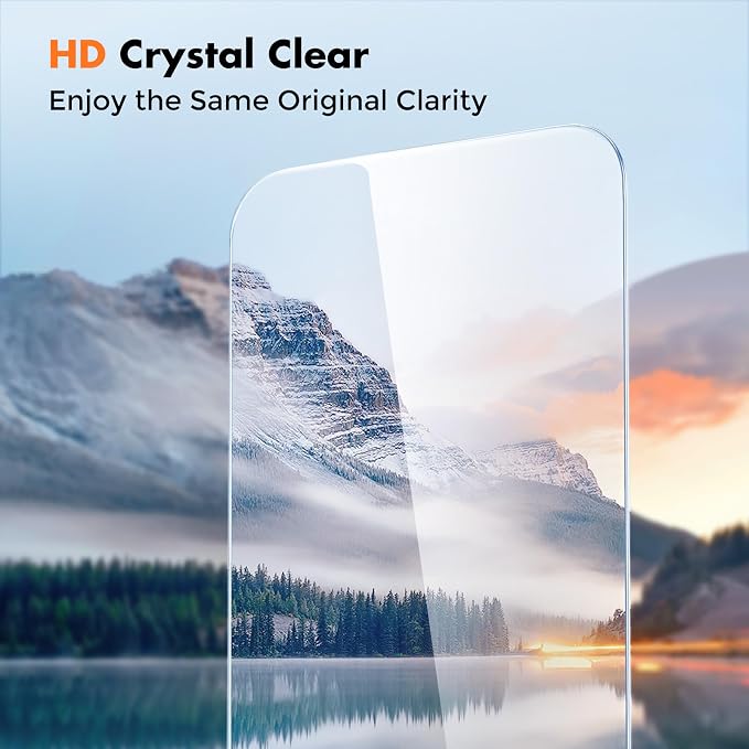 UNBREAKcable 4-Pack iPhone 15 Screen Protector 9H Hardness | 9H tempered glass | 99.99% HD clarity | Double Shatterproof|alignment frame easy install | case-friendly