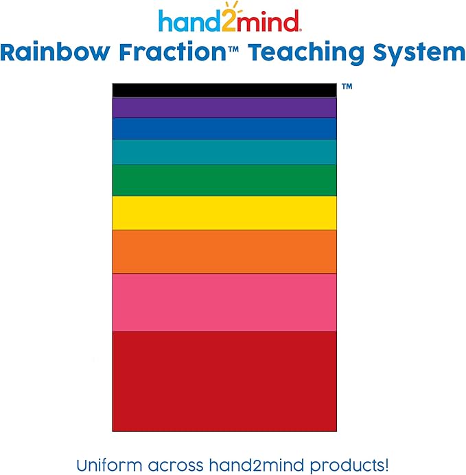 hand2mind Rainbow Fraction Measuring Cups, Set of 9, Ages 3+
