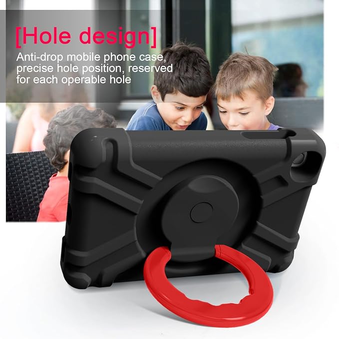 AKABEILA Compatible with Amazon Fire HD 8 2020/2022 Tablet Case，Rugged Kids Case with Stand Lightweight Shockproof Kids Friendly Tablet Cover Black