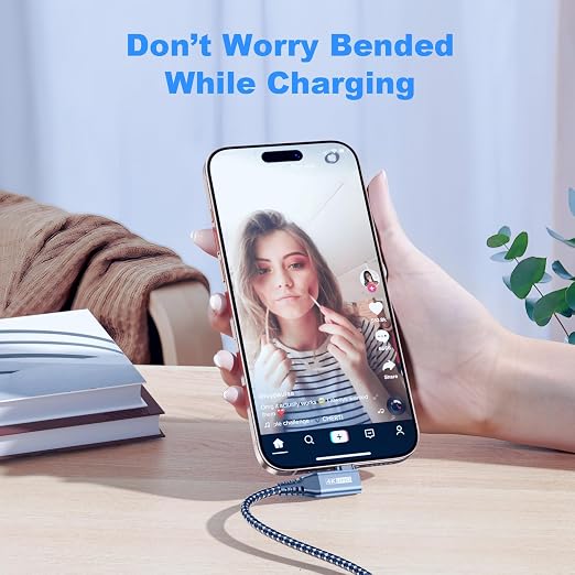 LDLrui 10FT Right Angle USB C Cable 100W PD 20Gbps Data 4K Video | Large Workspaces Commercial Displays Long Distance Routing Flexible Installation Full-Featured USB-C