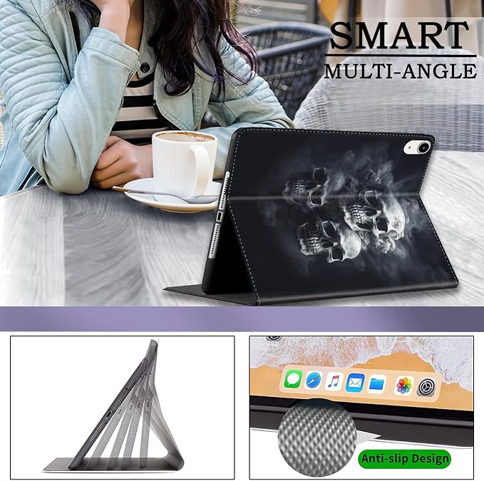 Case for iPad (A16) 11th Generation 11 Inch 2025 / iPad 10th Generation 10.9 Inch 2022 Ultra-Thin Multi-Angle Protective Cover with Auto Sleep/Wake A Dark Horse
