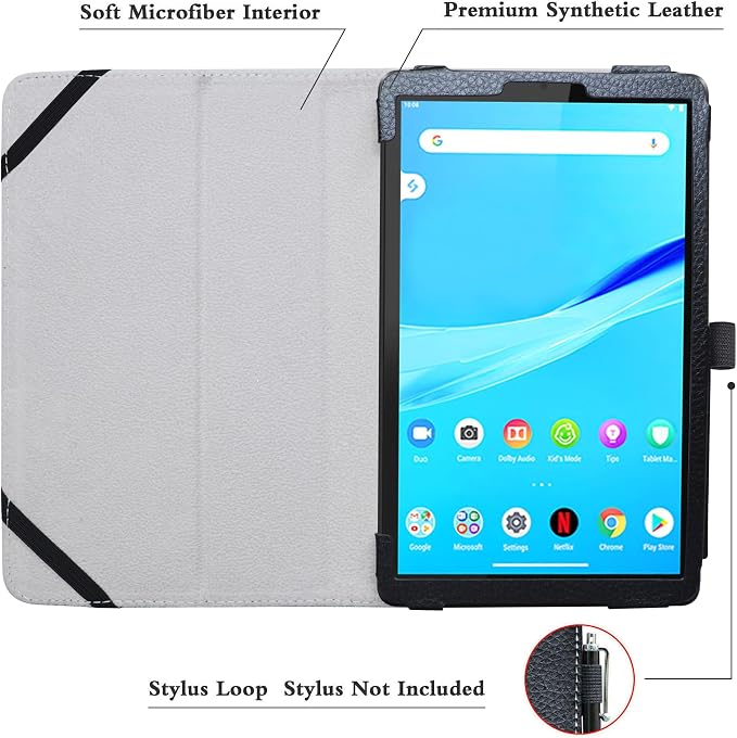 Bige for Lenovo Tab M8 FHD (2nd Gen) CasePU Leather Folio 2-Folding Stand Cover for Lenovo Tab M8 FHD (2nd Gen) TB-8705F 8 Tablet(Only fit Lenovo TB-8705F)Black