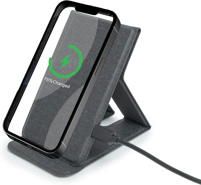 Phone Holder Wireless Charger Foldable Phone Charger 15W Portable Fast Wireless Charging Stand Compatible with iPhone 15 14 13 12 Pro XS 8 Plus Galaxy S23 S22 S21 Note 20 etc（Black）