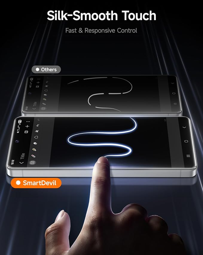 SMARTDEVIL [3 Pack for Samsung Galaxy S24 Screen Protector Finger Print Reader Compatible Fast &amp Easy Installation Clear 9H Tempered Glass Film Alignment Frame [Dust-Free &amp Bubble-Free]