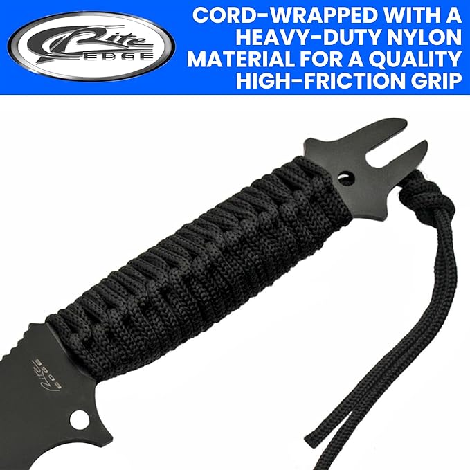 SZCO Supplies 25” Cord-Wrapped Handle Fantasy Outdoor Machete with Nylon Sheath 926956 Black