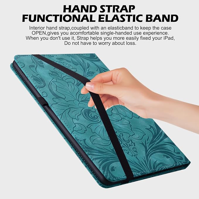 ALILANG Case for Samsung Galaxy Tab A 9.7 inch 2015 Case Model (SM-T550/T555/SM-P550/P555) Multi-Angle Viewing Protective Tablet Cover with Folding Stand &amp Pencil Holder -Blue