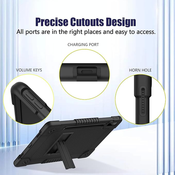 Case for Lenovo Tab P12for Lenovo Tab P12 12.7 Tablet CaseShockproof with Kickstand/Shoulder Strap Case for Lenovo tab P12/Xiaoxin Pad Pro 12.7 Tablet TB370FU/TB371FC (Black)