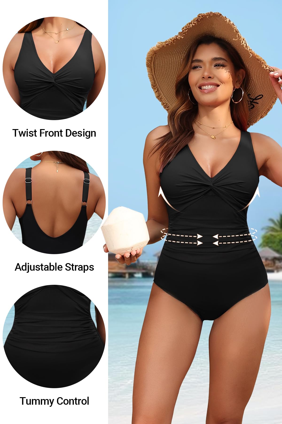 Lavender Tummy Control One Piece Swimsuit Full Coverage Bathing Suit M