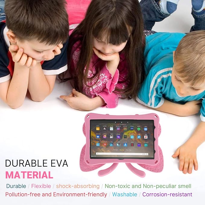 Simicoo Fire Max 11 Tablet 2023 Cute Butterfly Case with Stand for Kids Girl Light Weight EVA Rugged Shockproof Full Cover Kids Friendly Kids case for Fire Max 11(Blue)