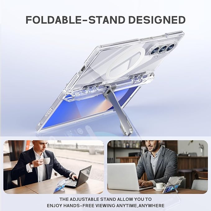 for Samsung Galaxy Z Fold7 Case [Compatible with Magsafe] [Invisible Kickstand &amp HD Screen Protector] Protective Phone Case for Samsung Galaxy Z Fold 7 Black