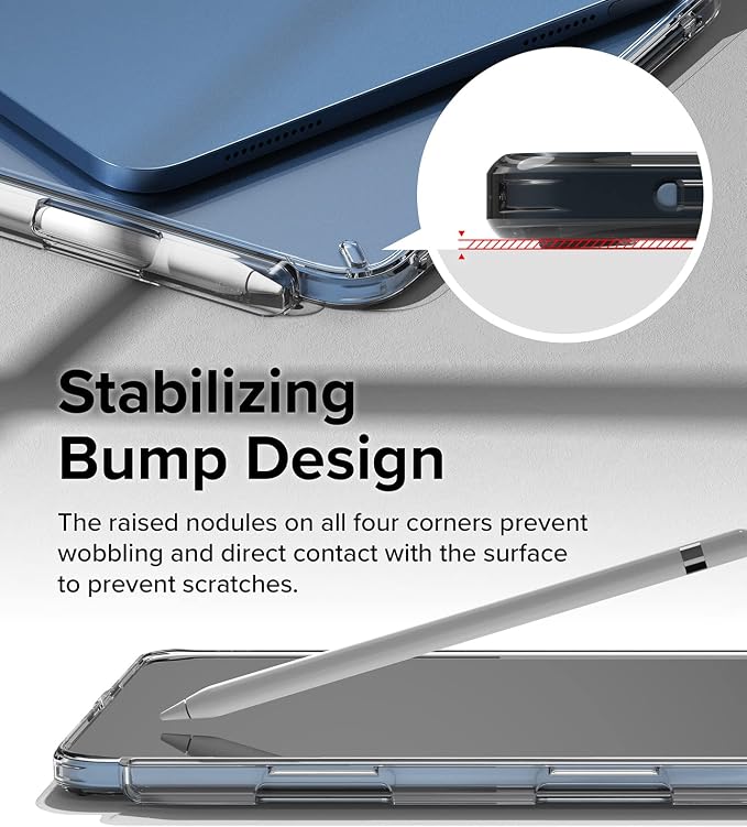 Ringke Fusion [No Wobbling] Compatible with iPad 11th Generation Case (A16 2025) and iPad 10th Generation Cover (2022) Transparent Shockproof Back with Pencil Holder - Clear