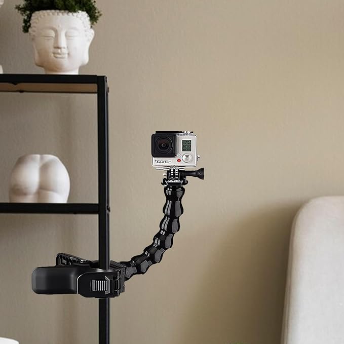 Gooseneck Phone Holder Flex Clamp Clip Mount with Flexible Jaws for Desk Pole or Mobile Stand Adjustable Compatible with iPhone 14 13 Pro XS Max XR X 8 7 6 6s Plus and Other 4-7'' Device