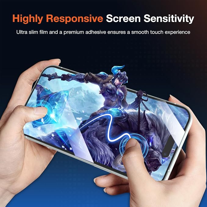 KUZOOM 2Pack Privacy 9H+ Tempered Glass Screen Protector for iPhone 13 | 9H+ Tempered Glass 100% Fingerprint Unlock Automatic Dust Removal Anti-Scratch Protection